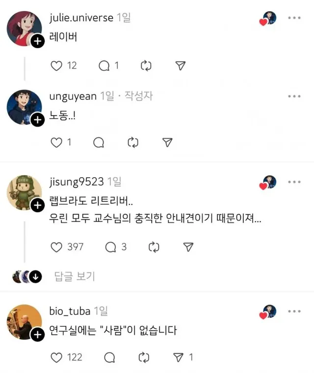 연구실은 랩이라고 부른다, 그럼 랩에서 일하는 사람은?