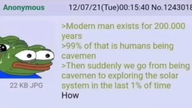 인간이 200,000년간 존재함