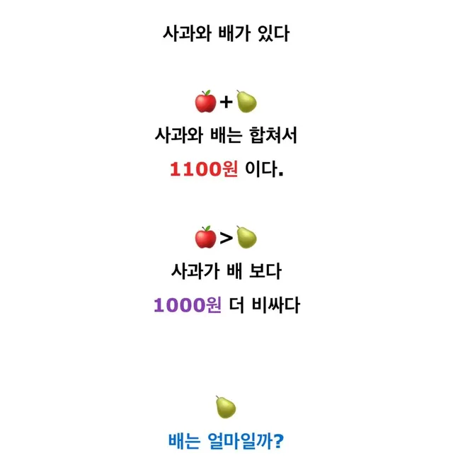 의외로 많이 틀린다는 사과, 배 문제