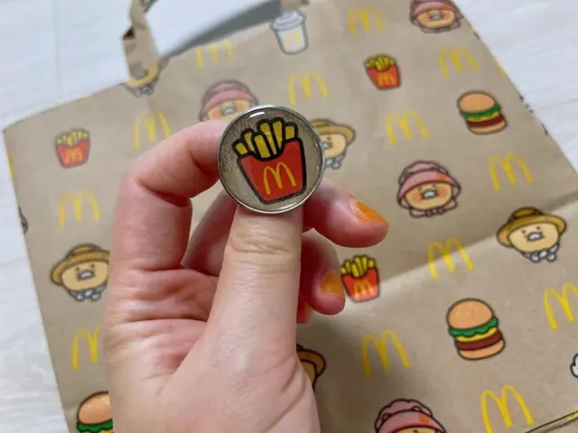 맥도날드 쇼핑백 그냥 버리기 아까워 춘식이 배지 만듦