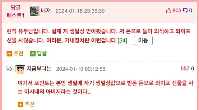 남편 생일상 논란