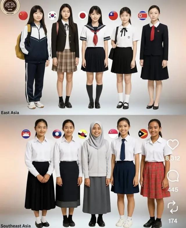 동아시아 교복 모음