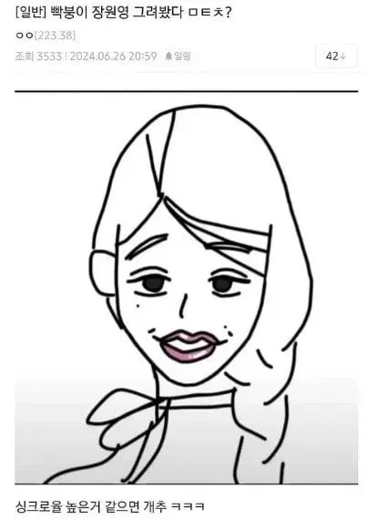 장원영을 그려본 디시인