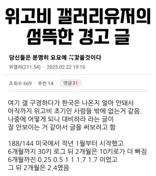 디씨 위고비 갤러리에 올라온 요요 후기.jpg