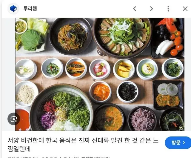 서양 비건들이 놀라고 부러워한다는 k밥상
