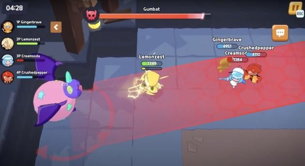 '쿠키런: 모험의 탑'에서 베리벳 보스 레이드를 진행하는 모습 (데브시스터즈 제공)