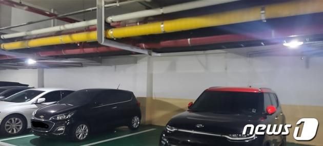 지하 주차장 내부 모습. (보배드림 갈무리)
