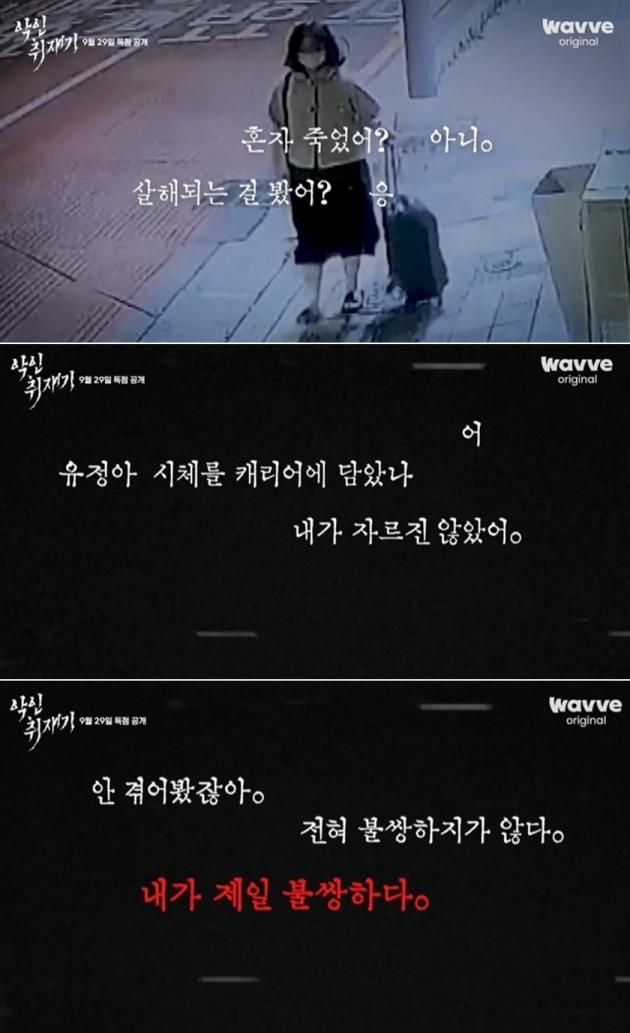 웨이브(Wavve) 다큐멘터리 '악인취재기' 영상 갈무리