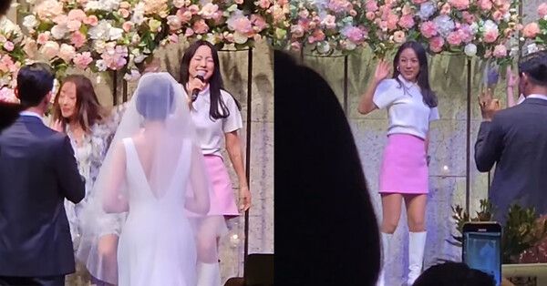 매니저의 결혼식에 축가를 부르고 있는 이효리 /사진=인스타그램, 유튜브