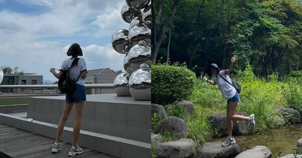 남산 공원을 누비는 신애라의 모습 /사진=인스타그램