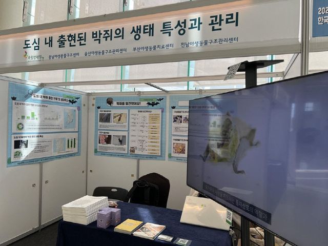한국환경생물학회와 국립생태원이 운영한 도심 박취 홍보 부스