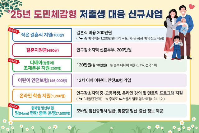 25년 도민체감형 저출생 대응 신규사업