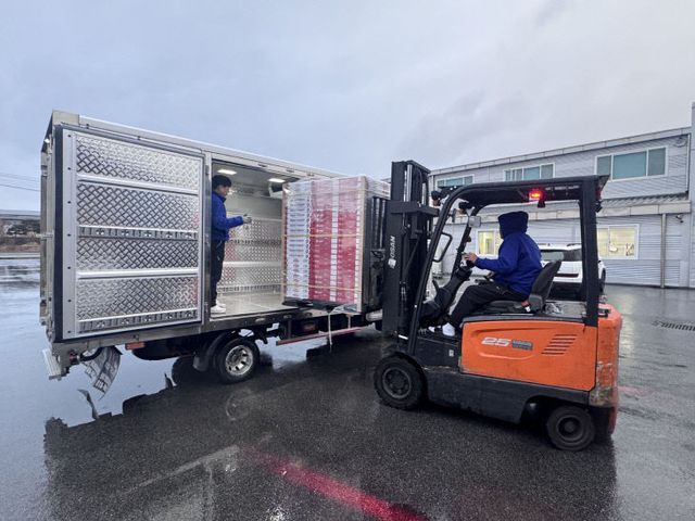 인도네시아 논산딸기 수출 첫 선적 장면