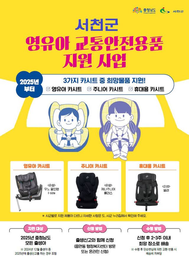 서천군 영유아 교통안전용품 지원사업