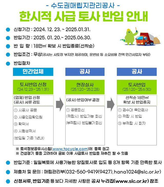 붙임. 사급토사 반입 안내 자료