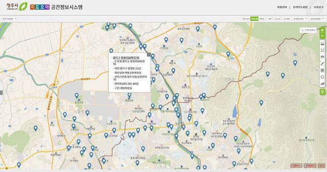 청주시, 공중화장실 위치안내(지도모아)