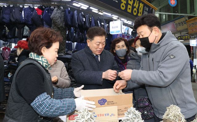 박승원 광명시장, 전통시장 방문