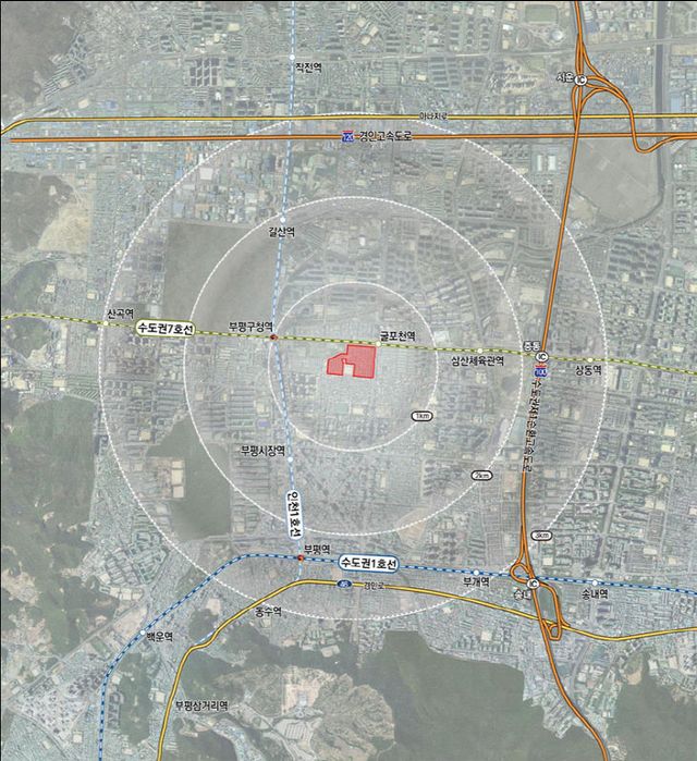 굴포천역 남측 도심 공공주택 복합사업 위치도