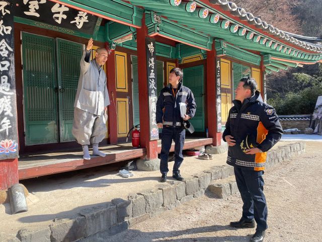 산청소방서, 전통사찰 덕산사 현장지도 방문