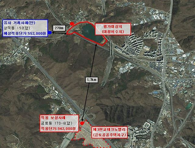 감사관-대왕저수지 수변공원 감정평가 설명자료