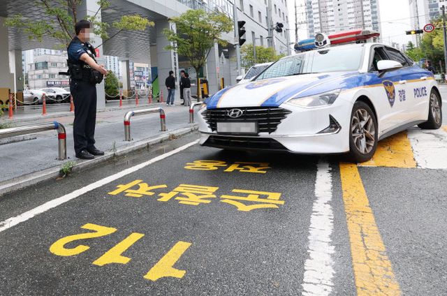 동구에 조성된 순찰차전용 주차구역. (사진= 대전 동구)