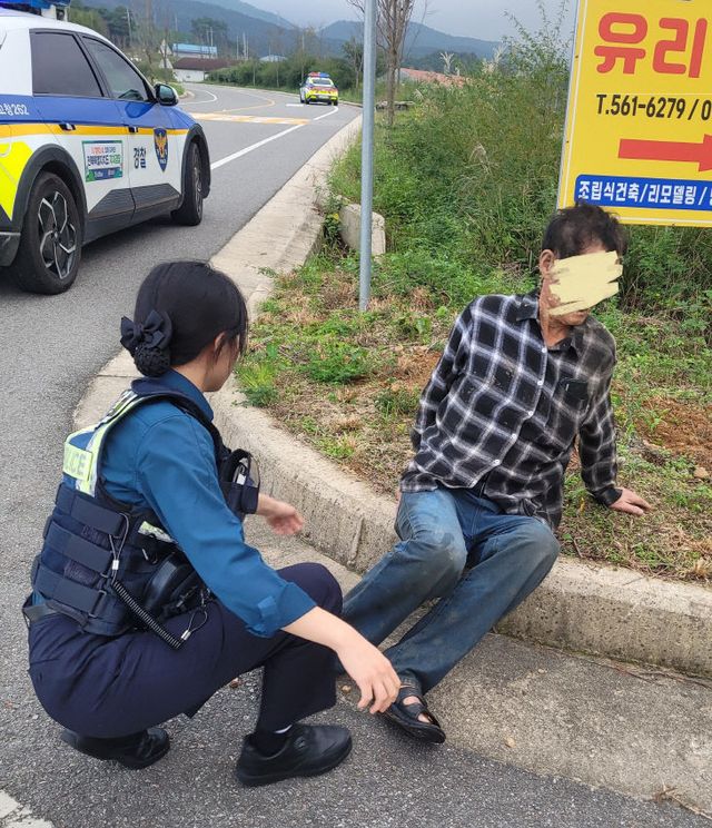전복차량 내 뇌경색 실종자 발견 후 가족인계