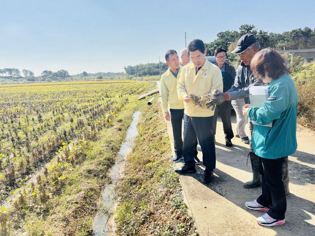 권익현 부안군수, 논콩 피해 현장 방문 점검 실시2