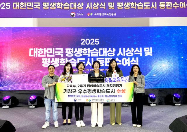 2025년 재지정평가 우수 평생학습도시 선정 기념패 수상