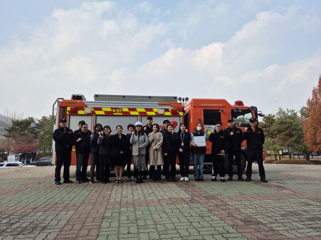 의정부빙상·컬링장, 녹양119안전센터와 소방 합동훈련 실시