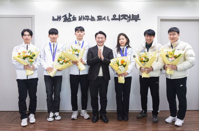 의정부시, 2025 하얼빈 동계 아시안게임 출전 선수단 환영식 열