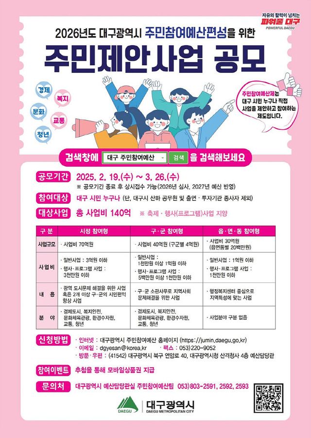 주민제안사업 공모 포스터