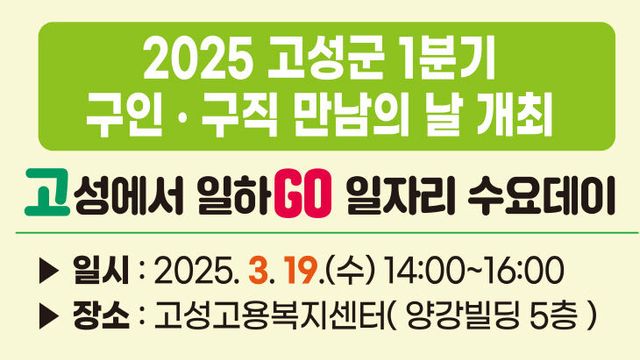 2025 고성군 1분기 구인·구직 만남의 날 개최