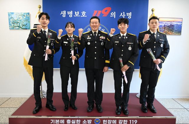 산청소방서, 신임 소방공무원 전입 신고식