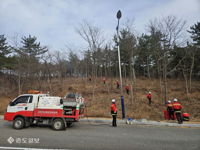 6-1_축산면, 봄철 산불 진화훈련 펼쳐