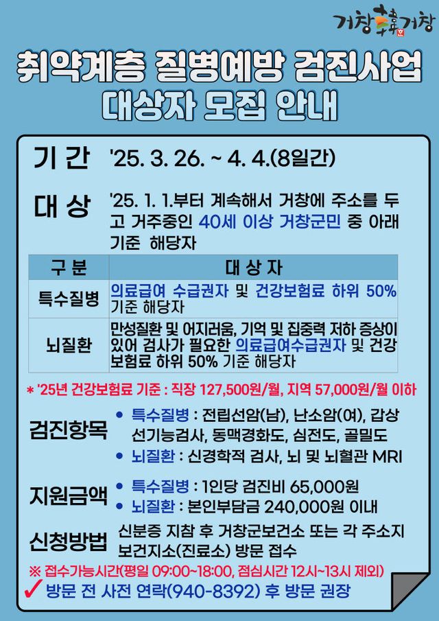 홍보이미지(취약계층 질병예방 검진사업)