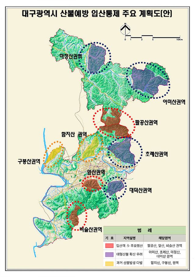 입산통제 주요 계획도