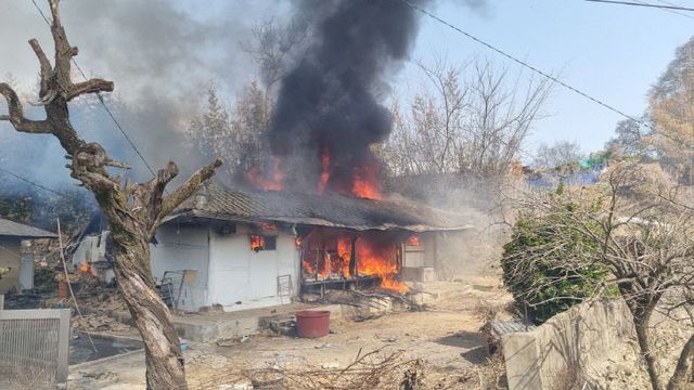 칠보 화재현장 사진