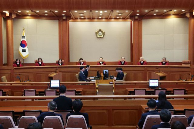 한덕수 국무총리 탄핵심판 선고<YONHAP NO-3481>