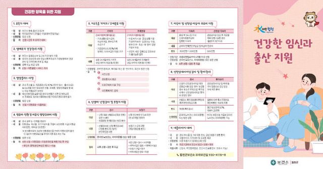 건강한 임신과 출산 지원 팜플릿