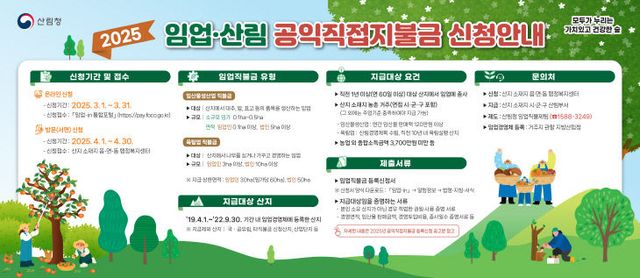 임업직불금 신청안내 포스터(횡형)