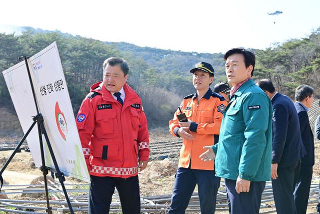 진주시 재대본, 신속 대응으로 명석면 산불 조기 진화