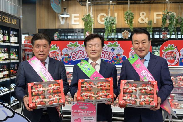 베트남에서 열린 진주드림 딸기 특판행사 관련 사진