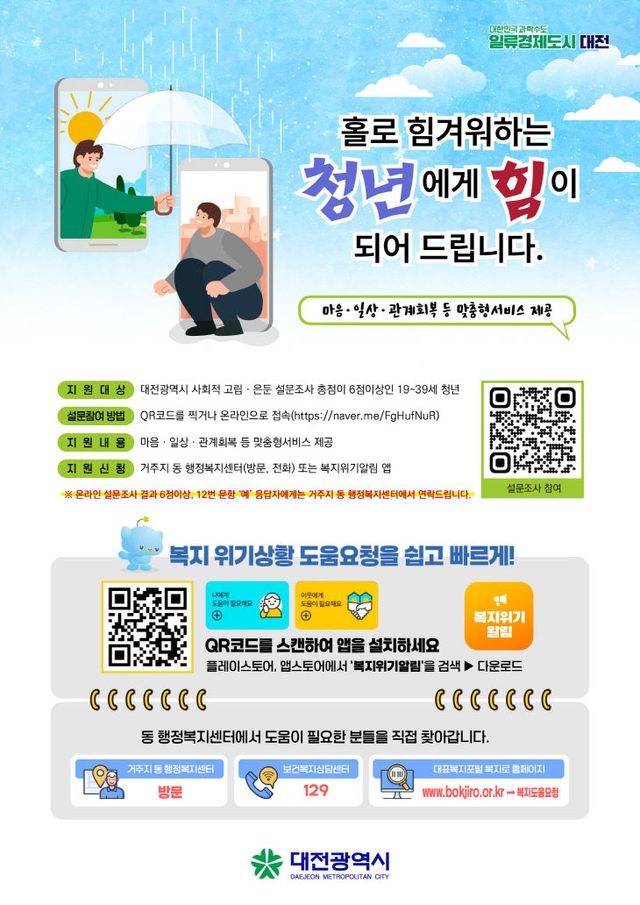 4. 대전시, 청년 고독사 고위험군 발굴 5월까지 연장-1