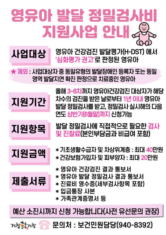 거창군 영유아발달정밀검사비지원