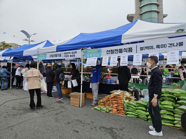 서울에서 실시한 장터 모습