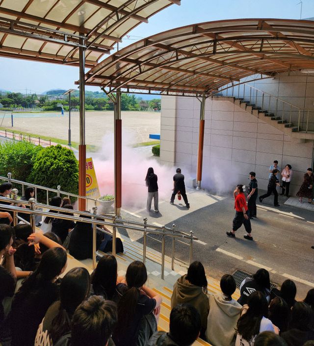 예산 삽교중, 학생, 소방훈련