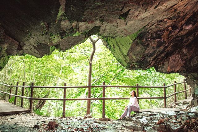 사진으로 관광객 유혹(내장산 용굴 앞 실록길)