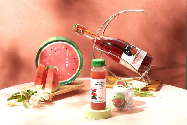 고창수홍보 이미지(수박빵, 수박와인, 수박주스)