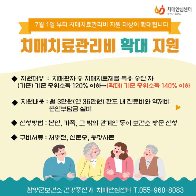 치매치료관리비 지원 안내문