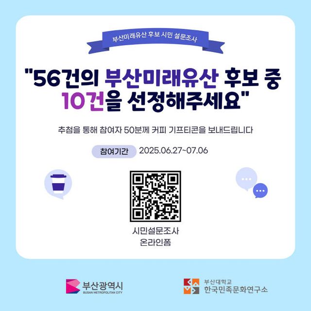 「내가 뽑은 2025년 부산미래유산」 시민 설문조사